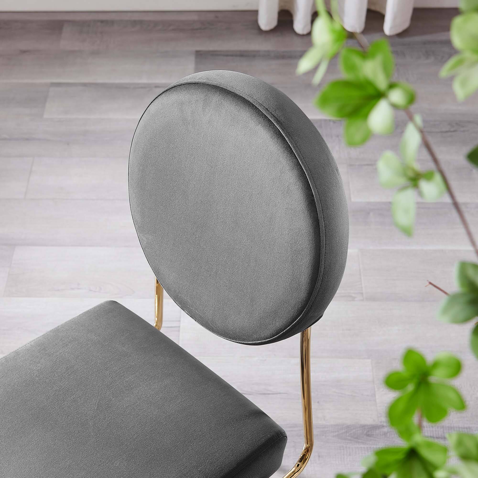 Alt View 2. Modway - Craft Performance Velvet Dining Side Chair by Modway - Gold Gray.