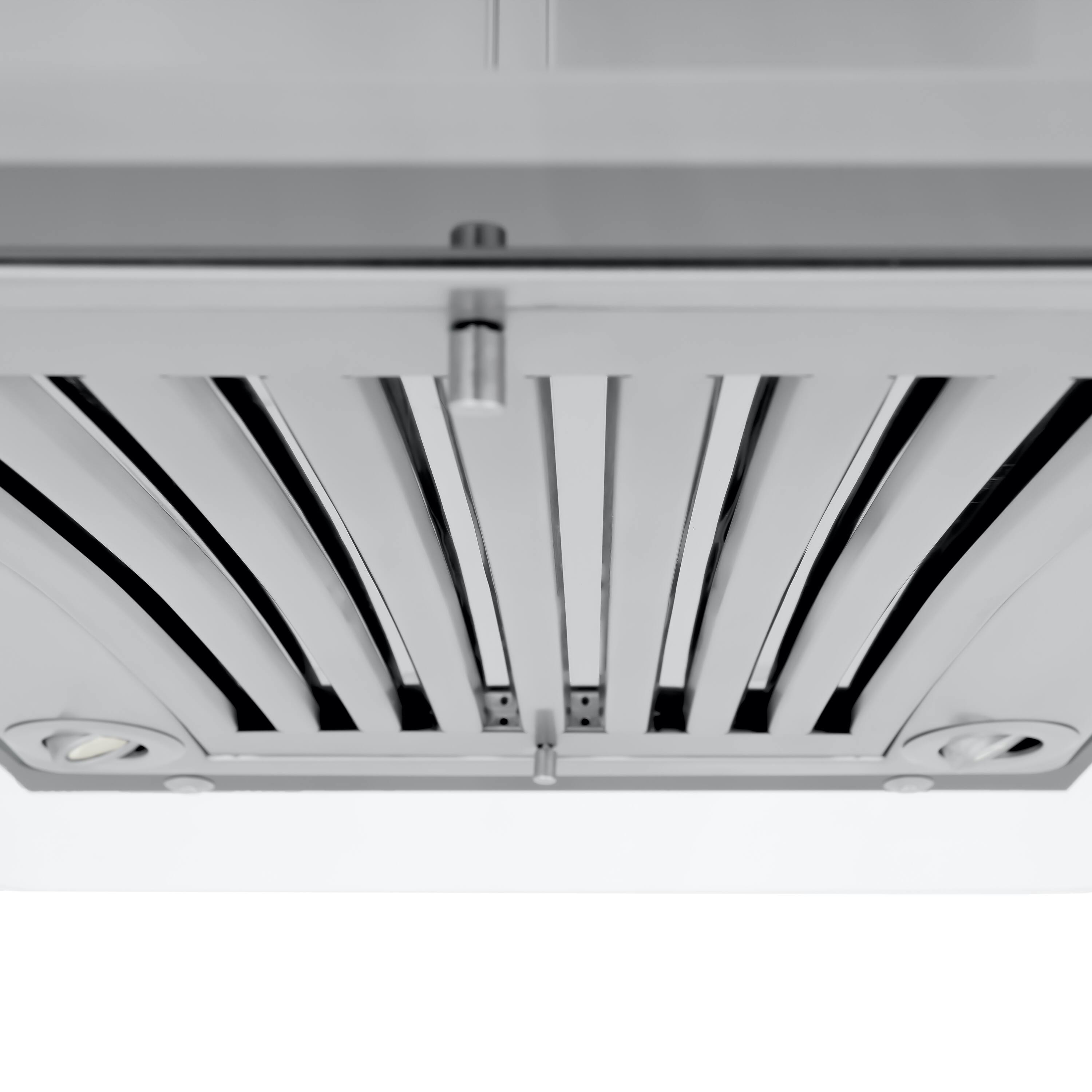 Alt View 3. ZLINE - 36 in. ZLINE CrownSound™Ducted Vent Island Mount Range Hood in Stainless Steel with Built-in Bluetooth Speakers - Stainless Steel.