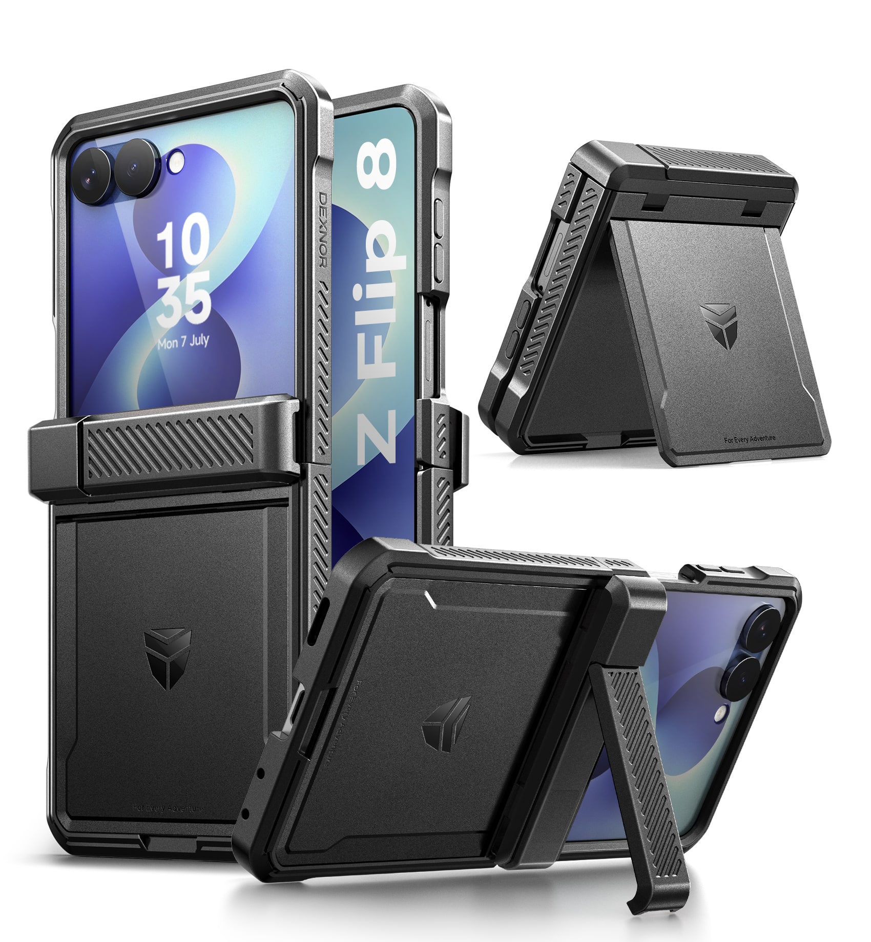 Dexnor - Hard Shell Case for Samsung Galaxy Z Flip 8 with Kickstand & Auto-Close Hinge Protection & Screen Protector - Black price history on PriceWatchPro