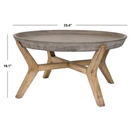 Safavieh - Outdoor Collection Wynn Modern Concrete Round 18.1-inch Coffee Table - Gray