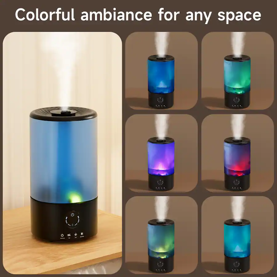 Topteng 0.9Gal Ultra Quiet Cool Mist Humidifier for Bedroom with RGB ...