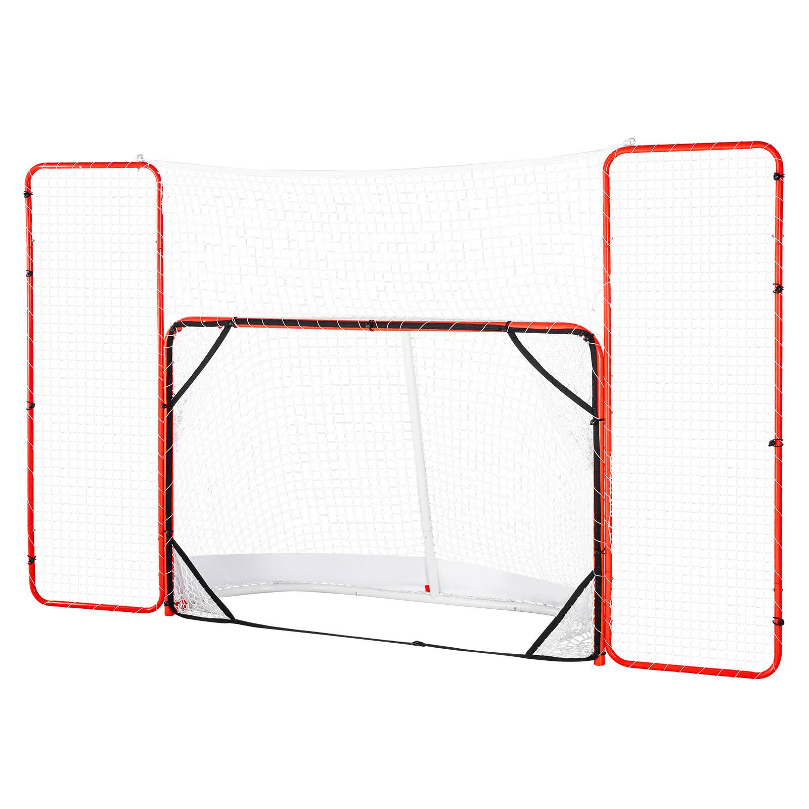 Alt View 5. VEVOR - Hockey Goal with Backstop and Targets,Street Steel Hockey Net,72"Pro Hockey Training Goal Set,Indoor Outdoor Hockey Goal - Red,White.