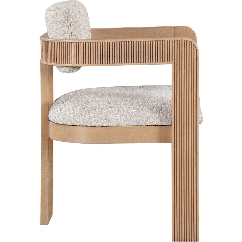 Alt View 3. Meridian Furniture - Sacha Beige Linen Textured Fabric Upholstered Dining Chair, Set of 2 - Brown.
