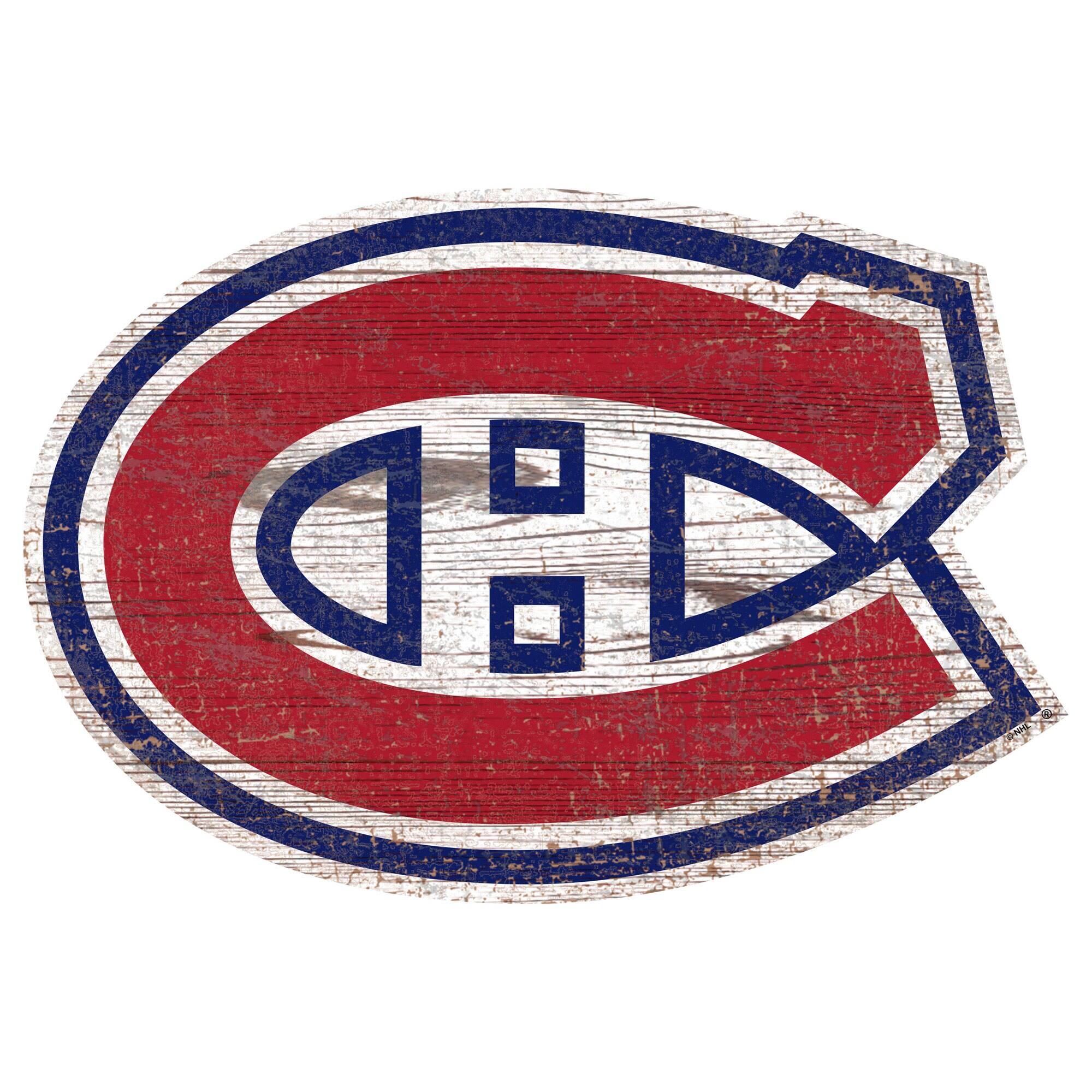 Montreal Canadiens 24'' x 24'' Distressed Logo Cutout Sign