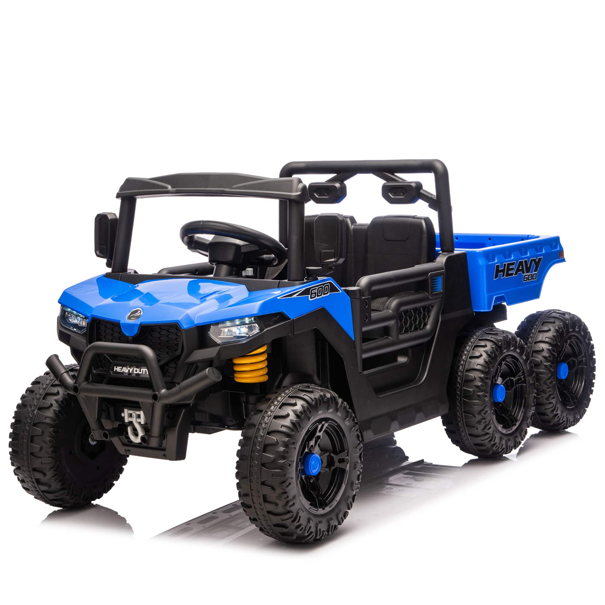 ELEMENT ACE - 24V 400W Six-Wheel Electric Dump Truck with Remote Control, Bluetooth Music, and Educational Features - Blue