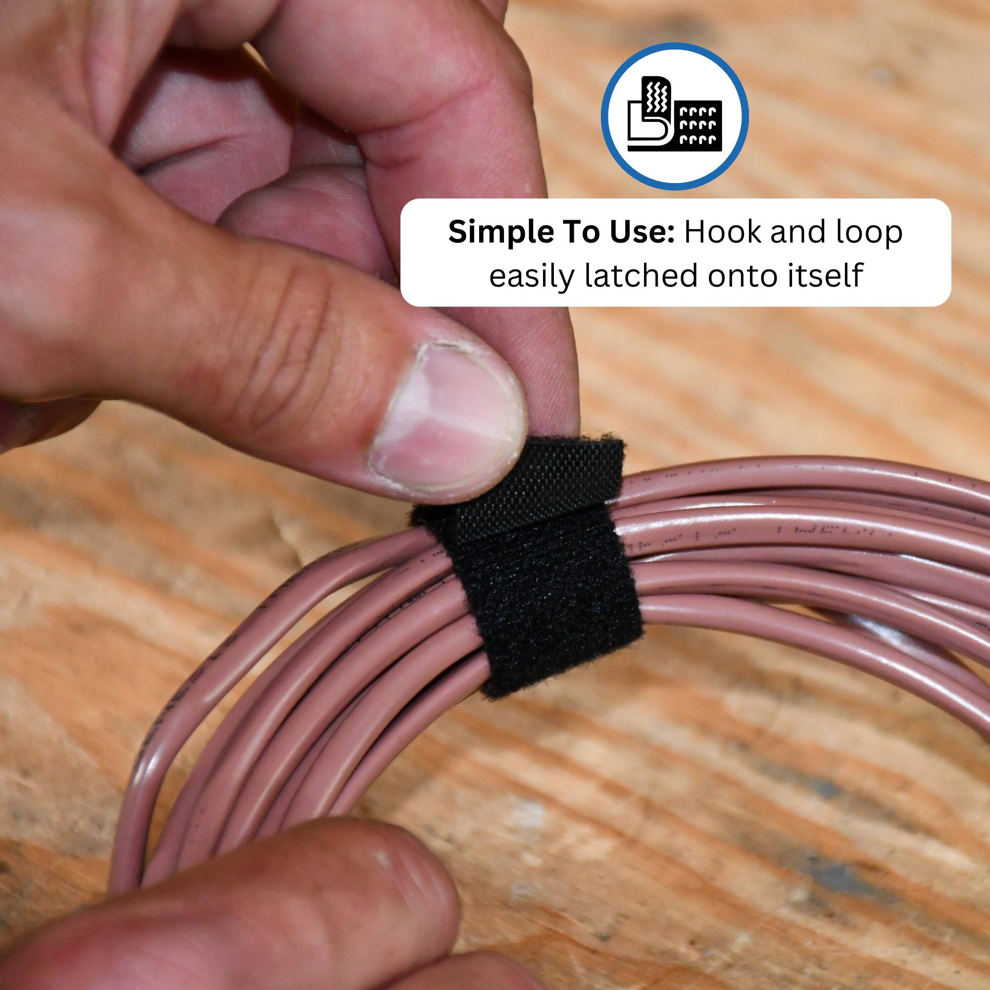Simple To Use: Hook and loop easily latched onto itself