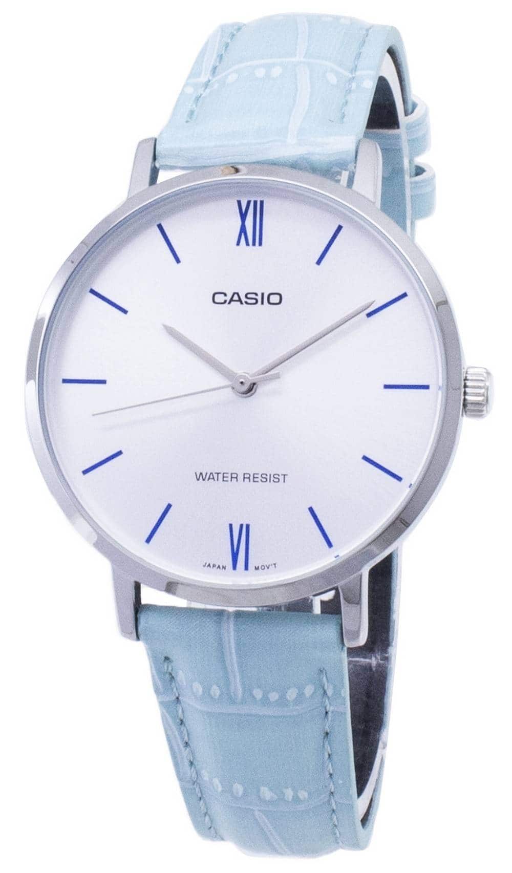 Casio - Quartz LTP-VT01L-7B3 Analog White Dial Women's Watch - Blue,White
