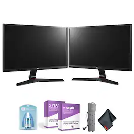LG - 24" Class Full HD IPS Gaming Monitor (23.8" Diagonal) Dual Monitor Combo (2 Pack) - Black