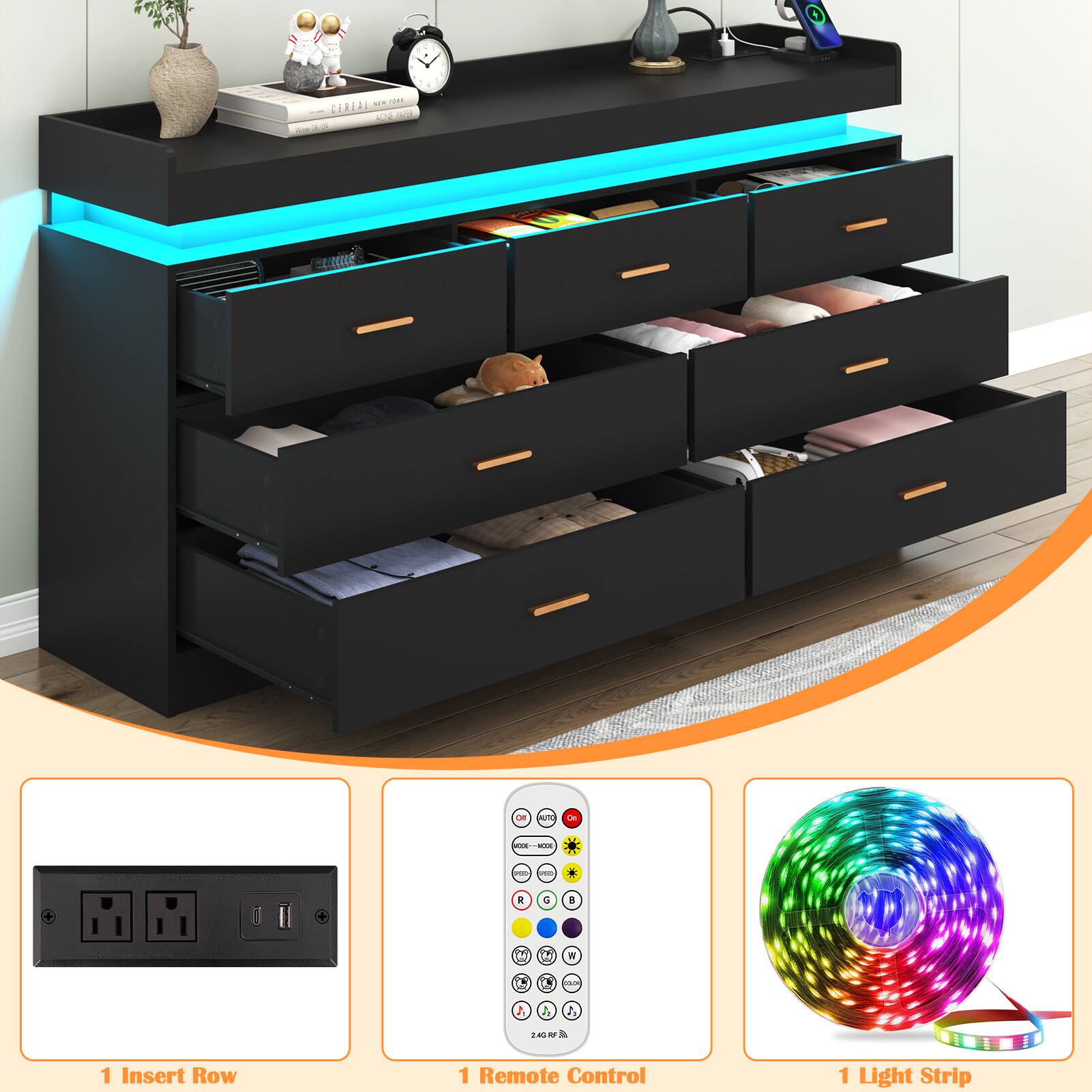 1 Insert Row  
1 Remote Control  
1 Light Strip