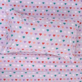 Sweet Home Collection - Kids' Printed Classic & Bright Ultra Soft Microfiber Sheet Sets - Twin - Hearts