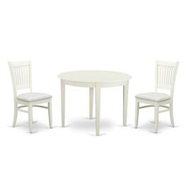East West Furniture - Dining Table- Dining Chairs - Brown