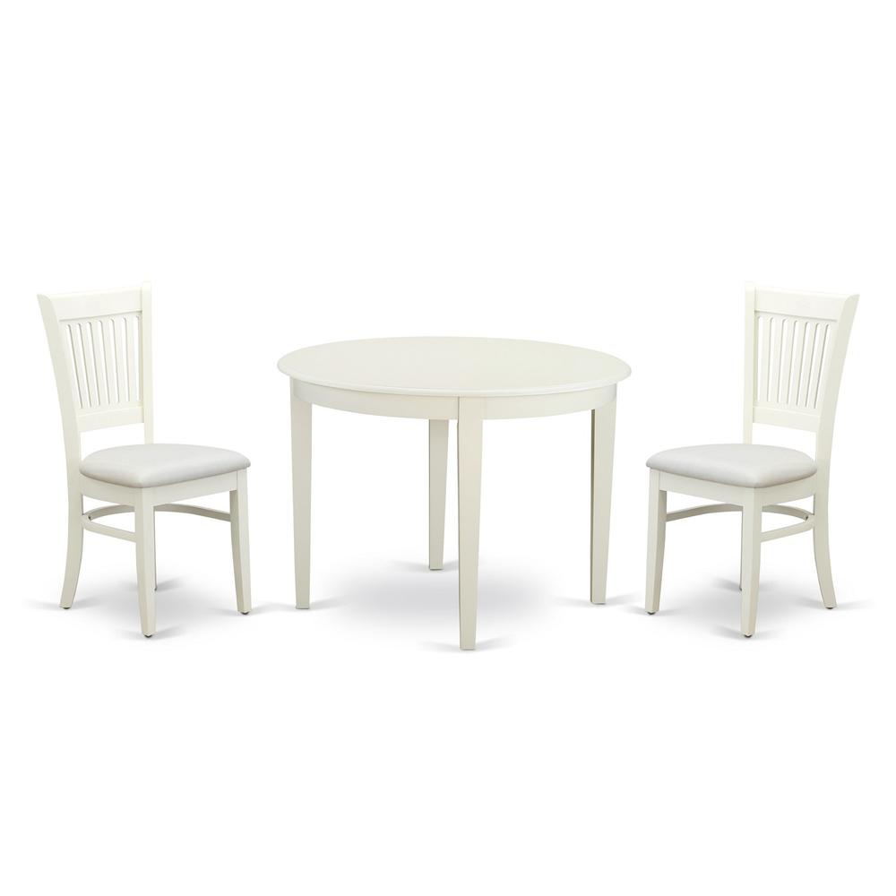 Front. East West Furniture - Dining Table- Dining Chairs - Brown.