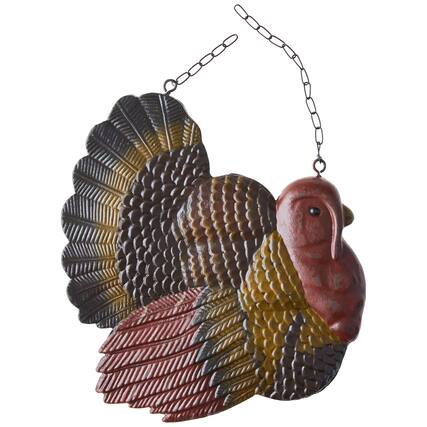 Front. K&K Interiors - K&K Interiors Turkey Thanksgiving Arrow Replacement Hanging Sign 14 inch - Arrow Sold Separately - Brown.