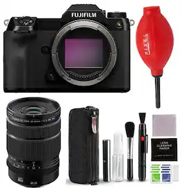 GFX100S II Mirrorless Camera Body w/ Fujifilm GF 20-35mm F4 R WR & Extra Accessory Bundle | Fuji GFX100S II - Black