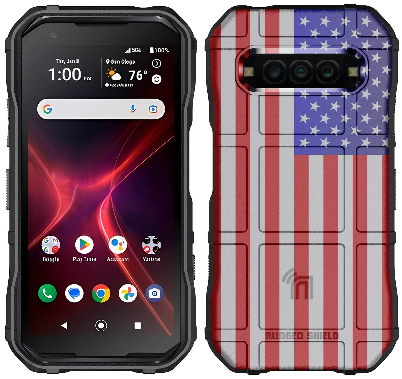 5G
100%
Thu, Jan 8
1:00 PM
San Diego
76°
Google
Play Store
Assassin's Creed
RUGGED SHIELD