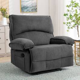 TinyHomie - Oversized Manual Recliner Chair Sofa for Living Room - Gray