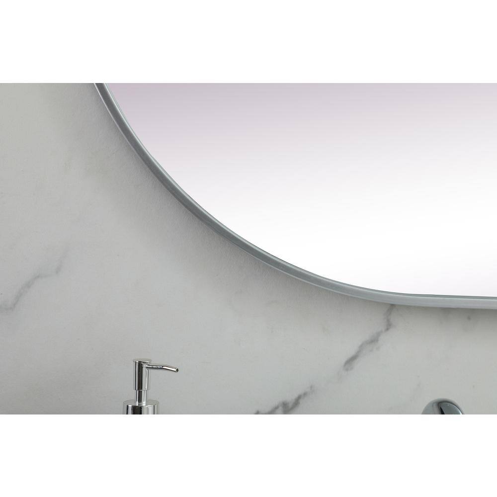 Alt View 3. Elegant Decor - Metal Frame Oval Mirror 30x72 Inch in Silver - Silver.