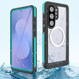 Dteck - IP68 Waterproof Case for Samsung Galaxy S26 Ultra with Built-in Screen Protector, 360 Clear Full Body Shockproof Cover - Grassblue