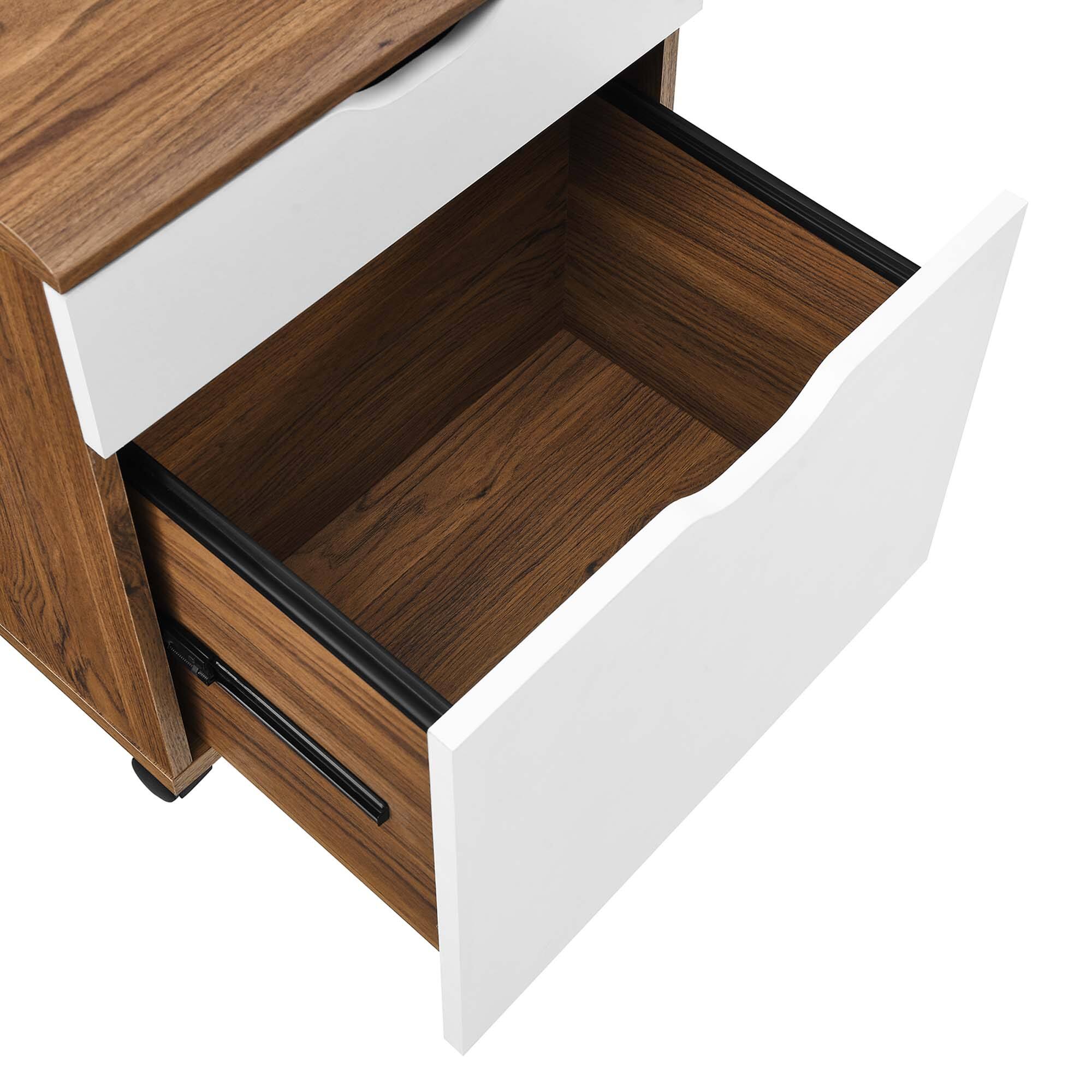 Alt View 4. Modway - Envision Wood File Cabinet by Modway - Walnut White.