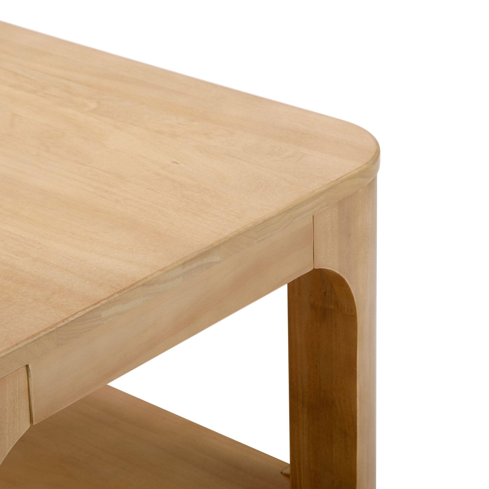 Alt View 3. Plank+Beam - Forma Rectangular Coffee Table with Shelf (54in x 24in / 1370mm x 610mm), Blonde - Blonde.