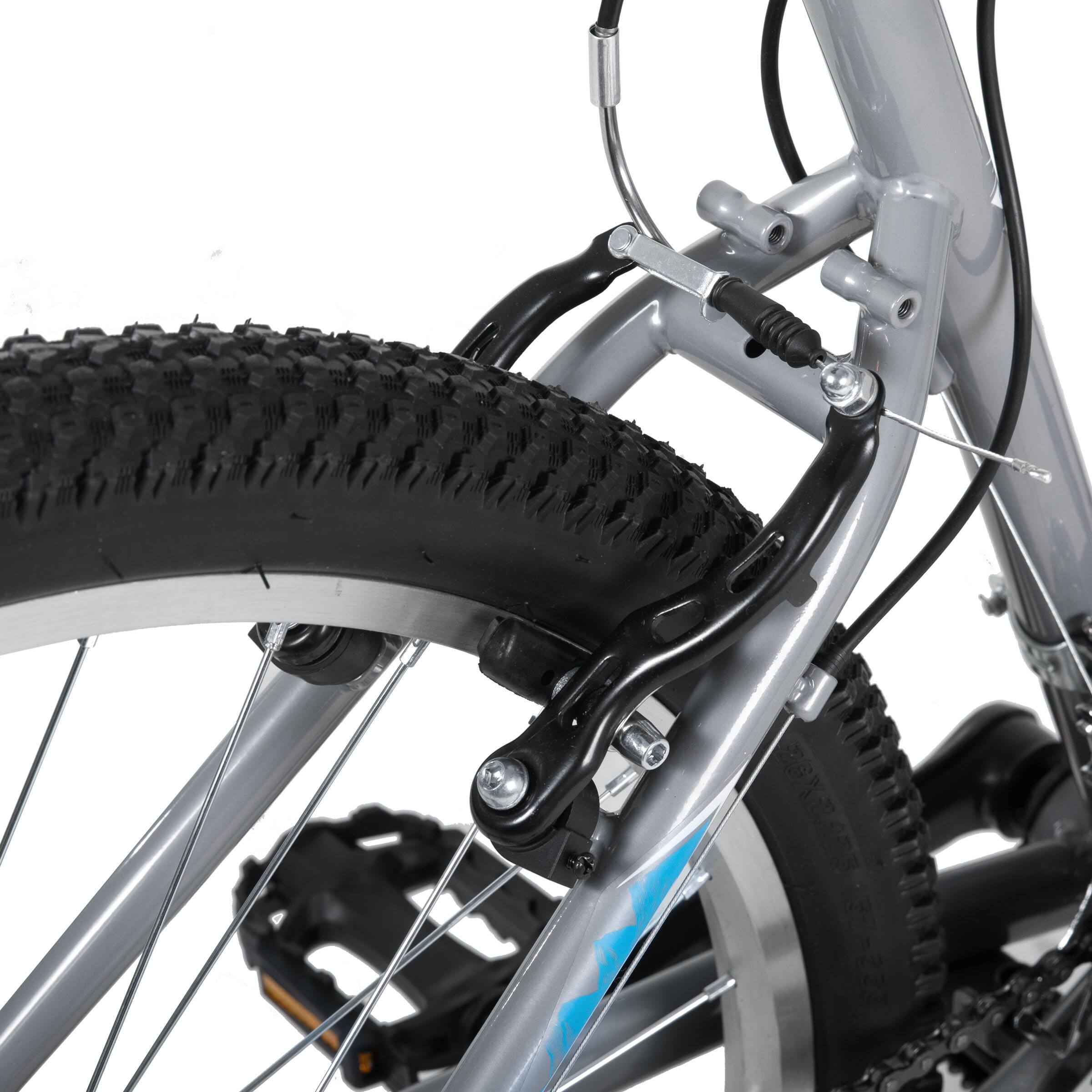 Alt View 8. HILAND - BAMCBASE Agave 27.5 inch Mountain Bike with Hi-Ten Steel Frame, Front Suspension Fork, 18 Speed MTB for Adult Men, Grey - grey.