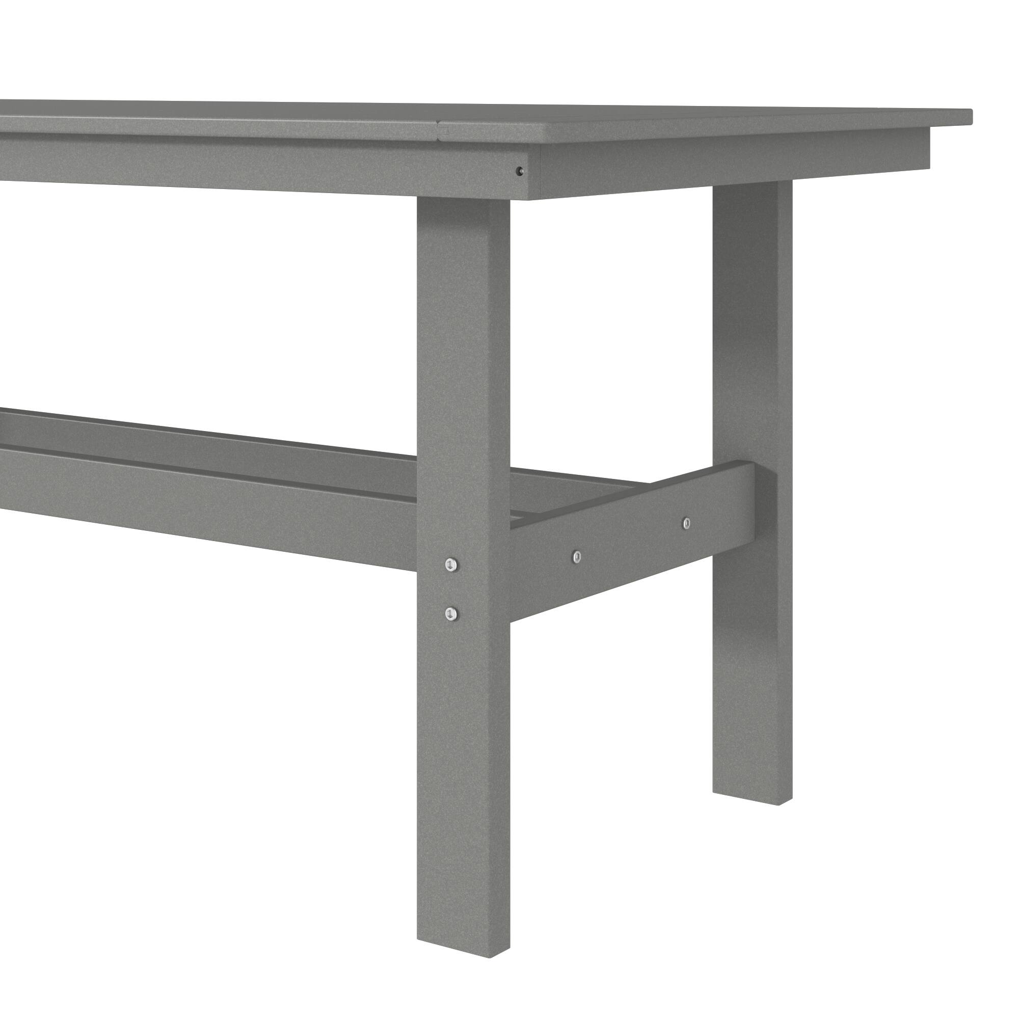 Alt View 10. Famapy - HDPE Outdoor Dining Table with Umbrella Hole & Cap-Solid Panel Patio Table for 8 People Weatherproof & Low Maintenance - Gray.