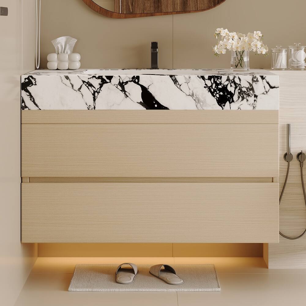 Angle. Loheer - Loheer 29.9 inch floating bathroom vanity Wall Mounted Vanity with Sink White Wood - White/Wood.
