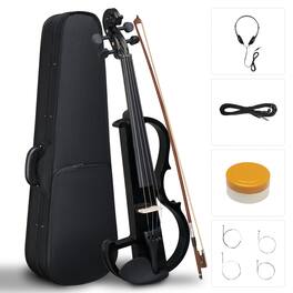 Winado - Full Size Electric Violin,4/4 Acoustic Silent Electric Violin for Beginner Adult Teens with Ebony Fitting,Case,Bow,Rosin