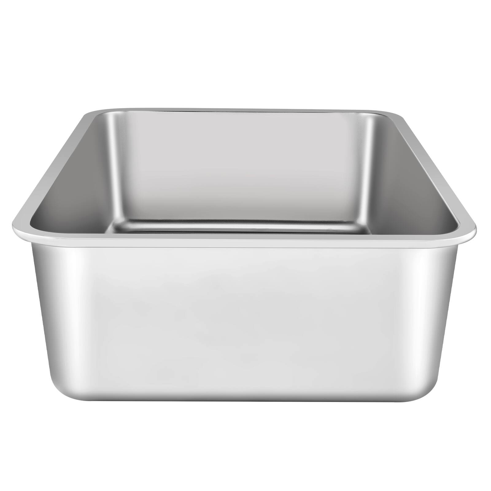 Alt View 5. VEVOR - Cat Litter Box, 6 inches Deep, XL Extra Large Stainless Steel Cat Litter Box with Scoop - Silver.
