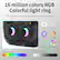 16 million colors RGB Colorful light ring with 6 adjustable light effects. Lights can be freely turned on or off and controlled at will. Customize Colors and Brightness.