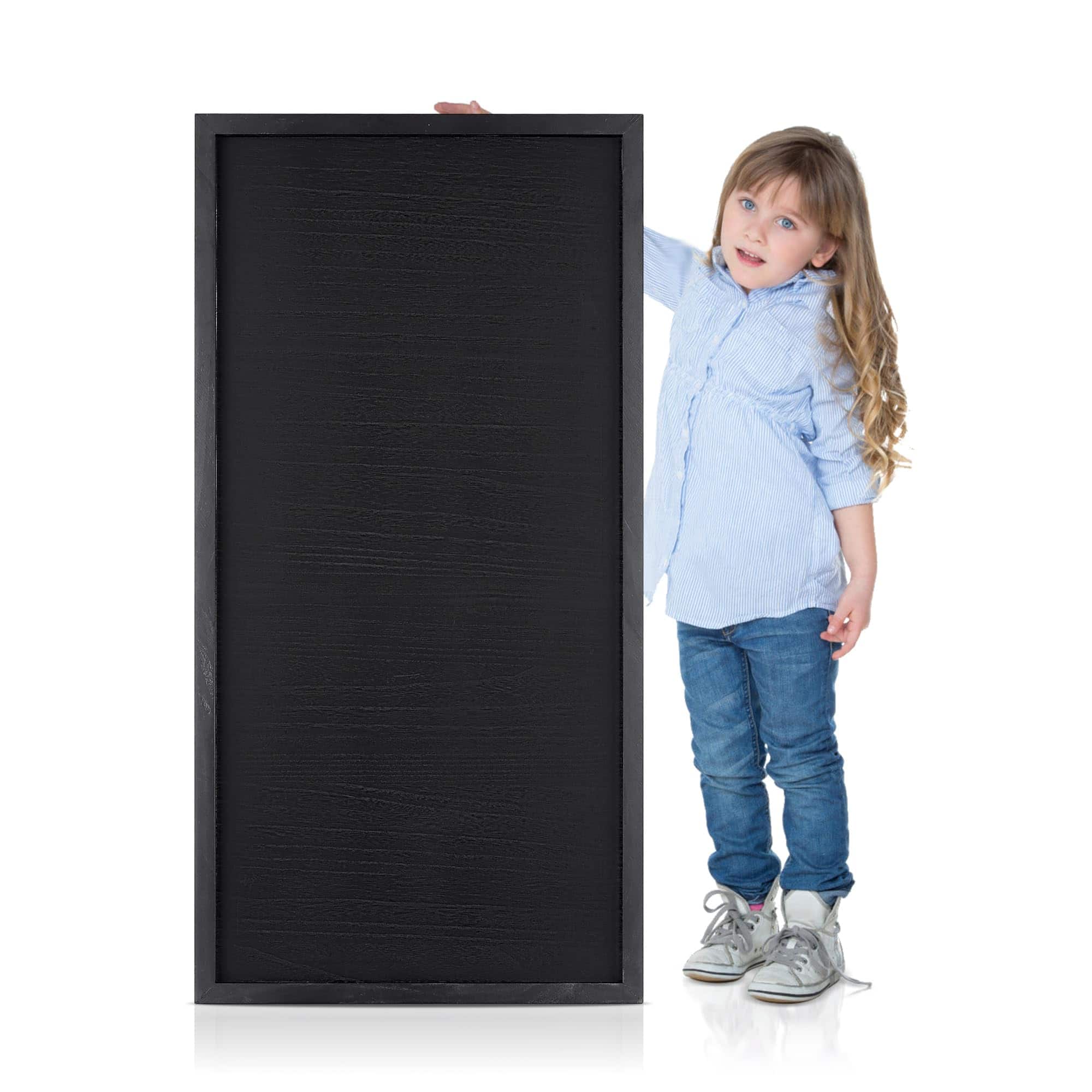 JETRANSPORT - Large Ottoman Serving Tray: Farmhouse Wood Decorative Coffee Table Trays Home Decor Living Room Black Long - Default