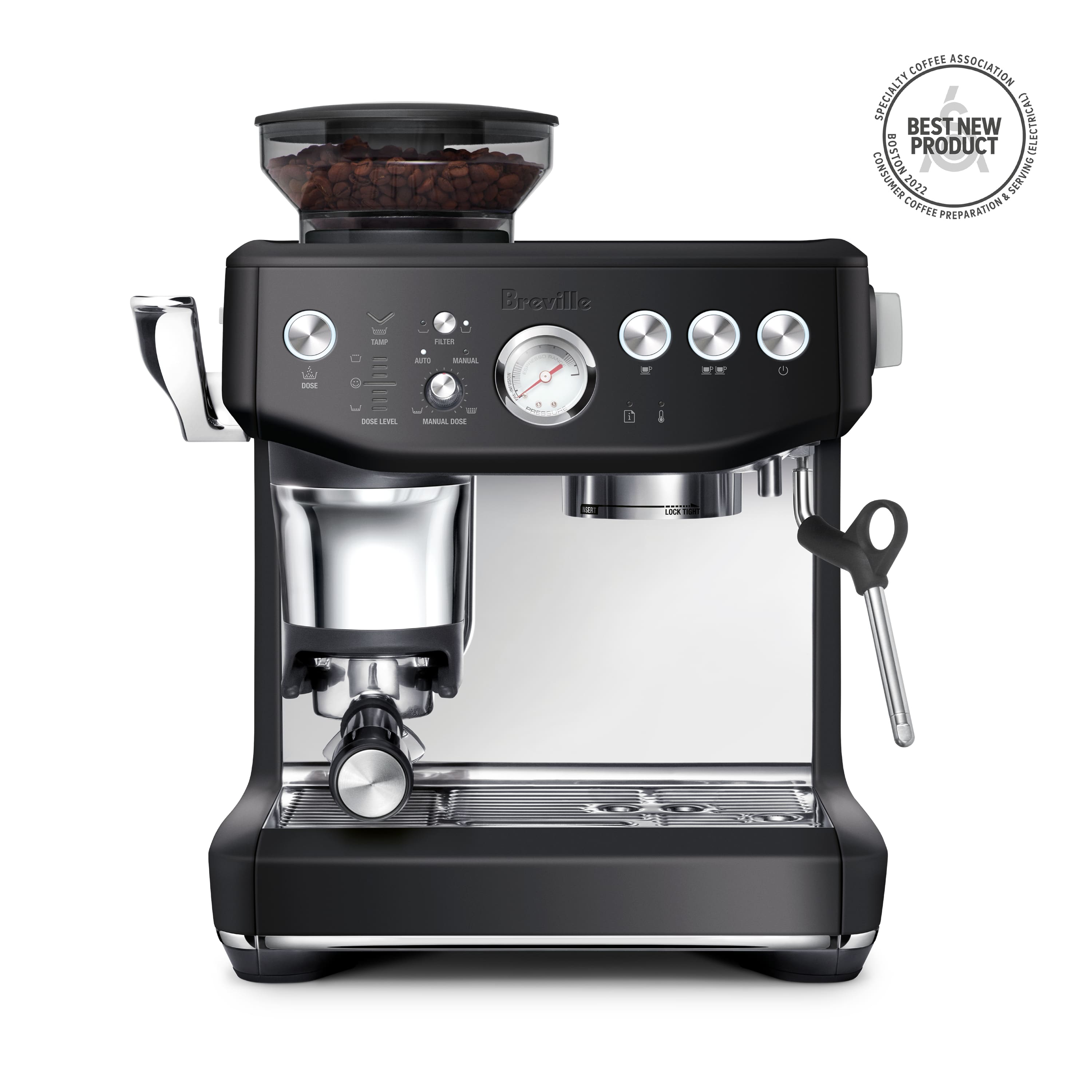 Angle. Breville - the Barista Express Impress Espresso Machine - Black Truffle.