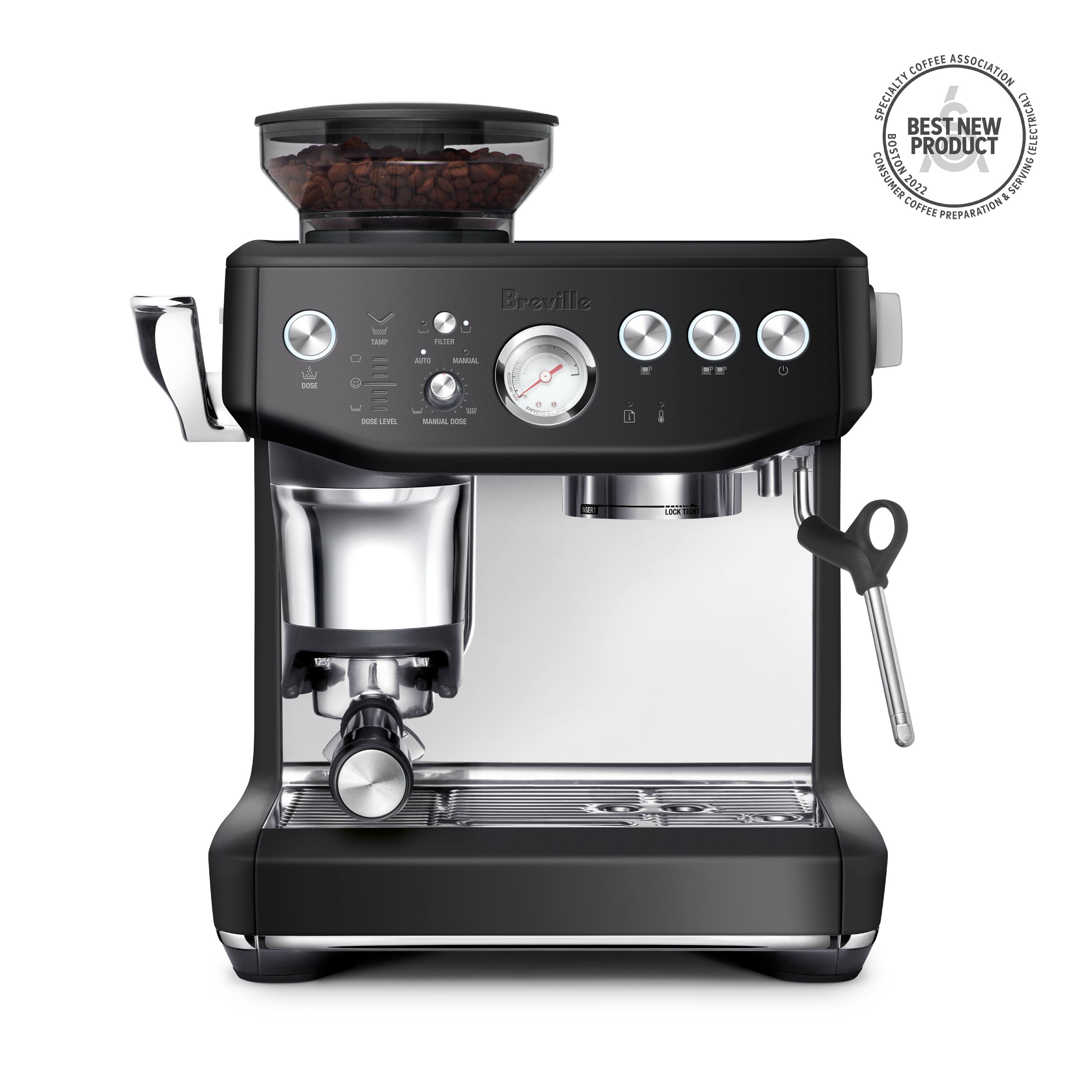 Angle. Breville - the Barista Express Impress Espresso Machine - Black Truffle.