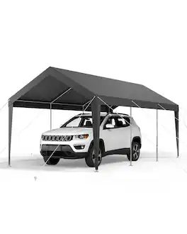 VEVOR - Carport, 10 x 20 FT Outdoor Car Canopy, Potable Carport, Heavy Duty Galvanized Car Shelter - Gray