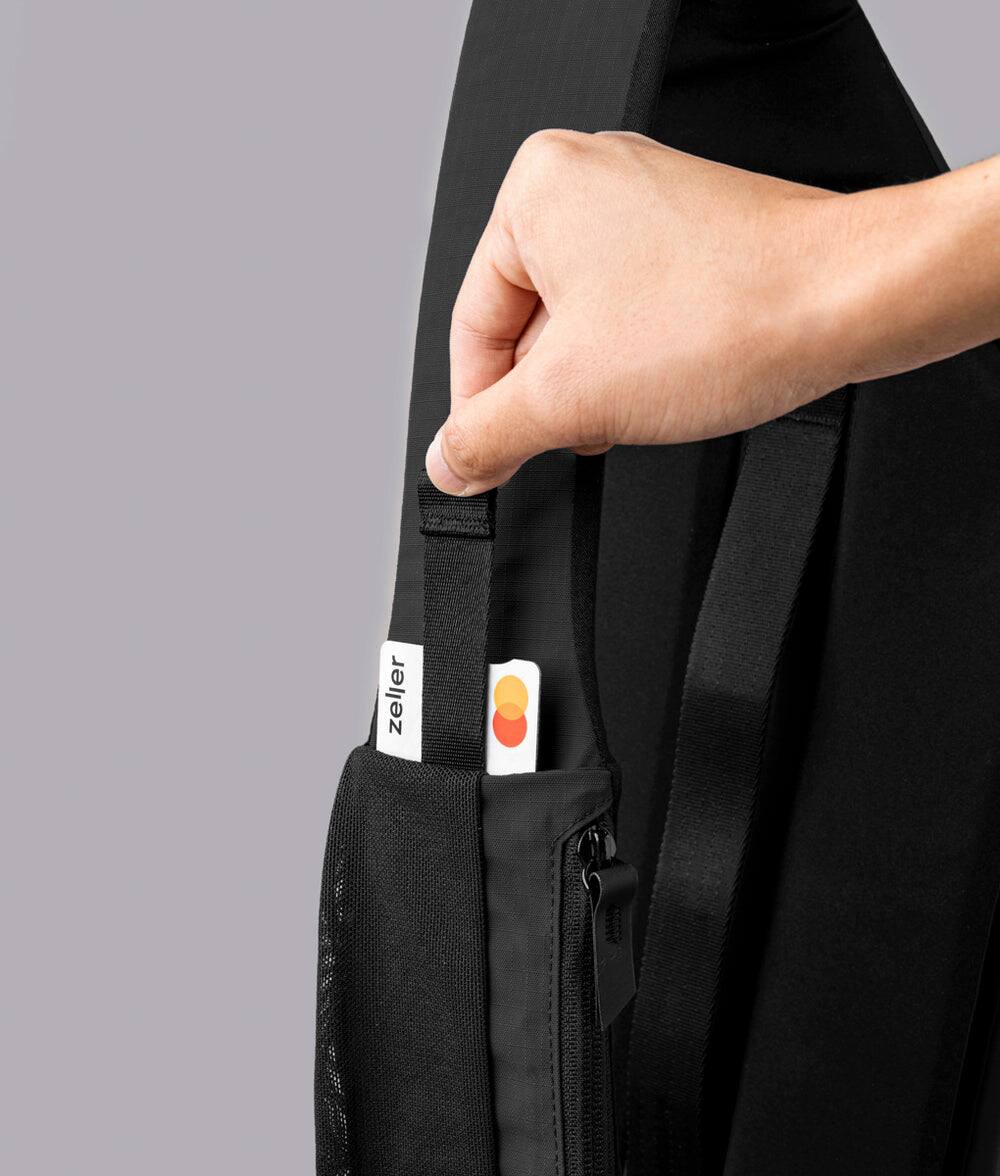 Alt View 9. ALPAKA - Metro Crossbody Right Shoulder Sling Bag Men,Sling Backpack - Fits 11" Tablet - Single Shoulder - Black Axoflux 210D.