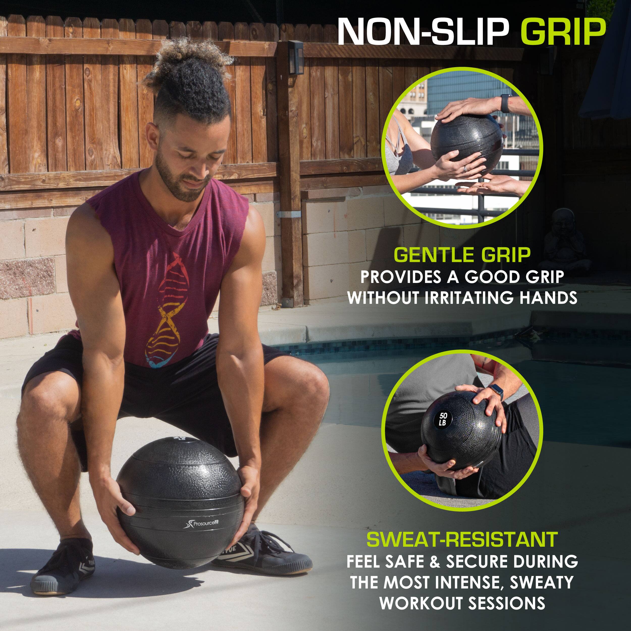 NON-SLIP GRIP, GENTLE GRIP PROVIDES A GOOD GRIP WITHOUT IRRITATING HANDS, SWEAT-RESISTANT FEEL SAFE & SECURE DURING THE MOST INTENSE, SWEATY WORKOUT SESSIONS