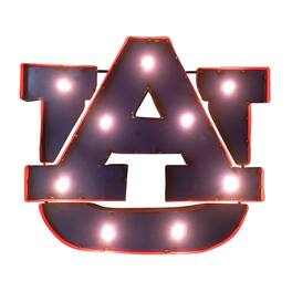 Imperial - Auburn Tigers Logo Lighted Recycled Metal Sign - Multicolor