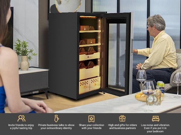 Invite friends to enjoy a joyful tasting trip

Private business talks to show your extraordinary identity

Share your collection with your friends

High-end gifts for elders and business partners

Low noise and vibration. Even if you put it in your bedroom