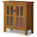 Angle. Simpli Home - Artisan Low Storage Cabinet - Honey Brown.
