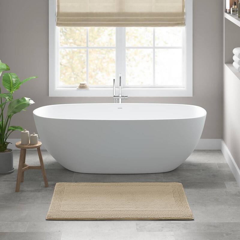 Alt View 1. APRILSOUL - Cloud Soft 3000 GSM Cotton Bath Rug Reversible Machine Washable Oeko Tex - Natural.