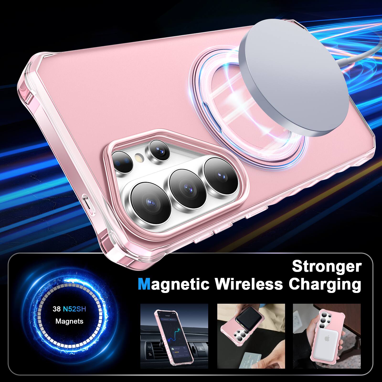 Stronger Magnetic Wireless Charging  
38 N52SH Magnets