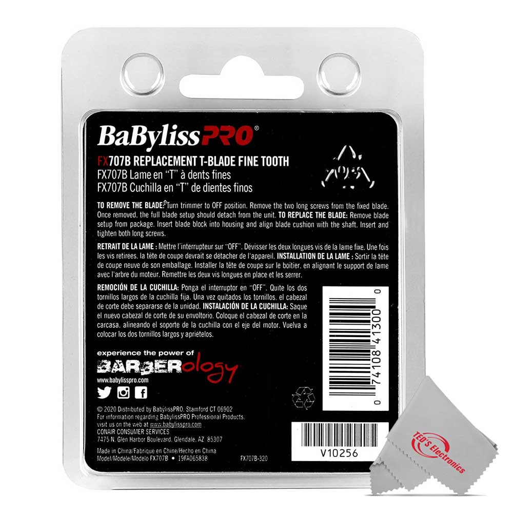 Alt View 2. Babyliss - BaByliss Pro FX707B Graphite Fine Tooth T Blade Fits All FX787 with Brush + Comb - Black.