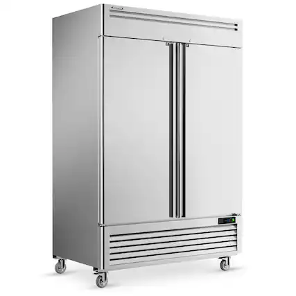 Front. Coolski - Coolski 54"W 2 Door Commercial Freezer, 49 Cu.ft Stainless Steel Reach-in Freezer - Silver.