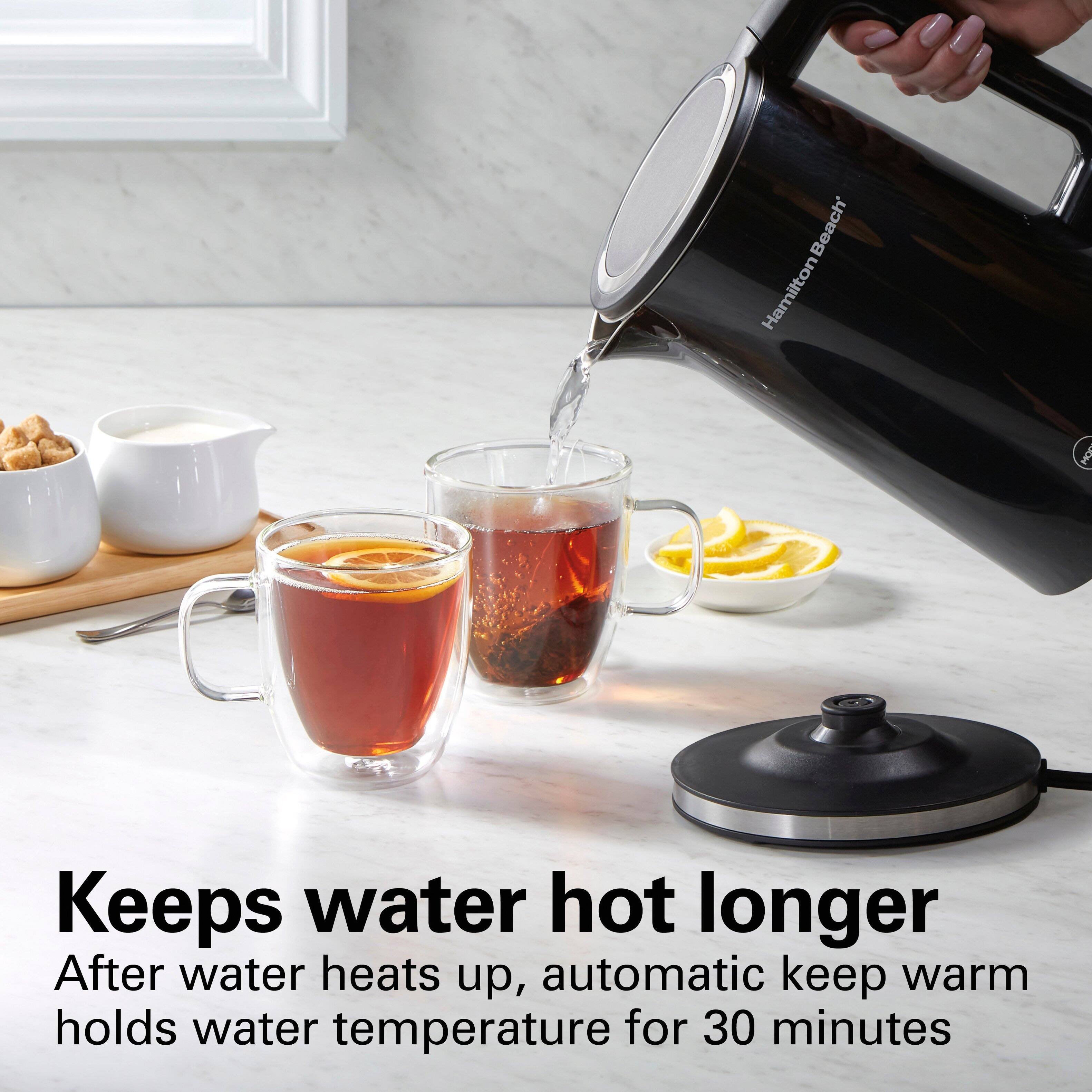 Keeps water hot longer  
After water heats up, automatic keep warm holds water temperature for 30 minutes