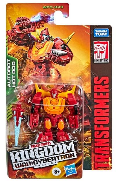 TRANSFORMERS Generations War For Cybertron: Kingdom Core Class - Autobot Hot Rod, Figura 8,5 Cm Con Spada Energon