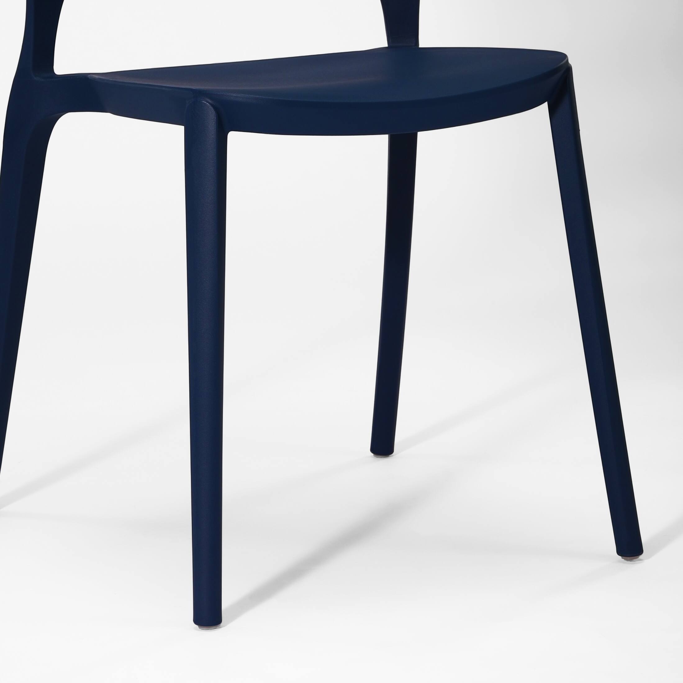 Alt View 6. WestinTrends - WestinTrends Playa Outdoor Modern Stackable Plastic Patio Dining Side Chairs (Set of 2) - Navy Blue.
