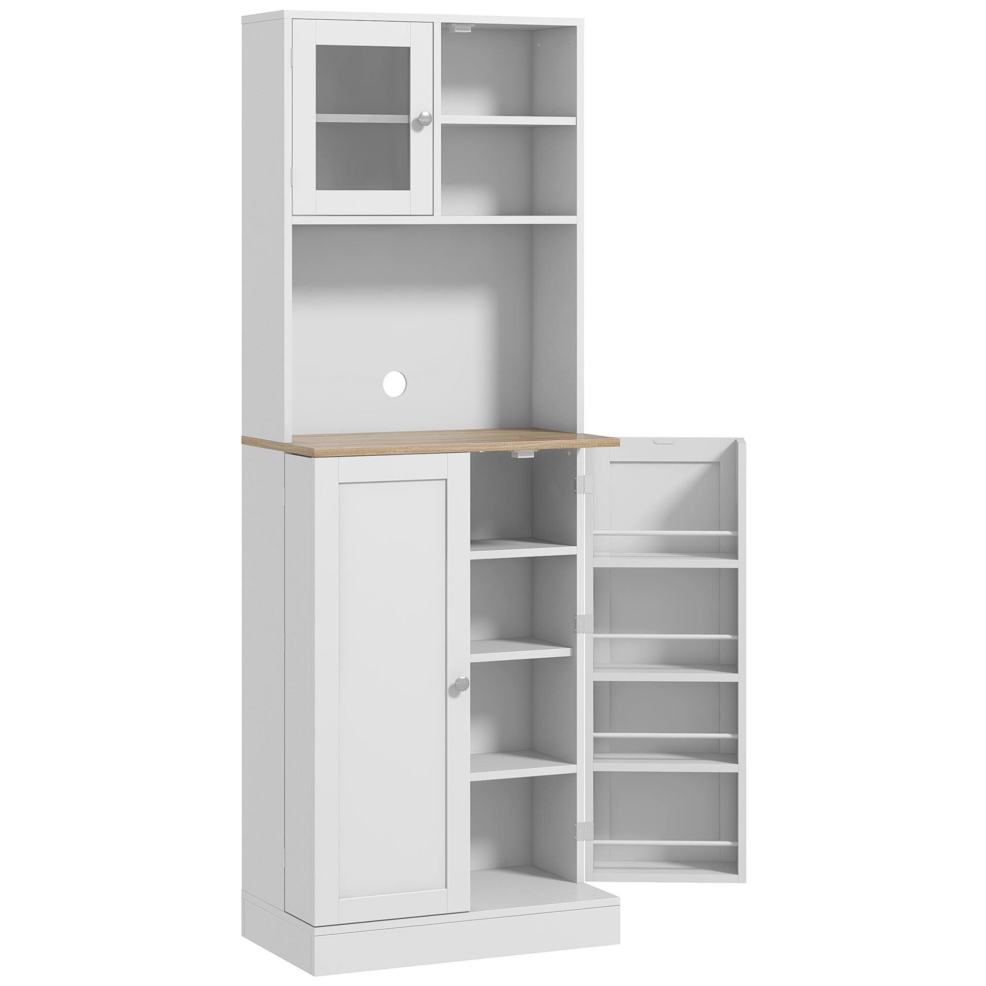 Front. Homcom - Tall Kitchen Pantry Cabinet, Kitchen Hutch - White.