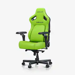 AndaSeat - Kaiser 4 Premium Ergonomic Office Gaming Chair with Superior Leather, Upgraded Lumbar, Wide Seat & 6D Armrests – XL Size - Cyber Green