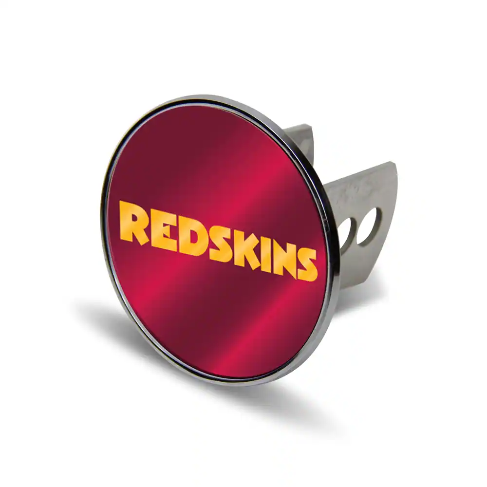 Front. Rico Industries - Washington Redskins Laser Cut Logo Chrome Trailer Hitch Cover - Multi.