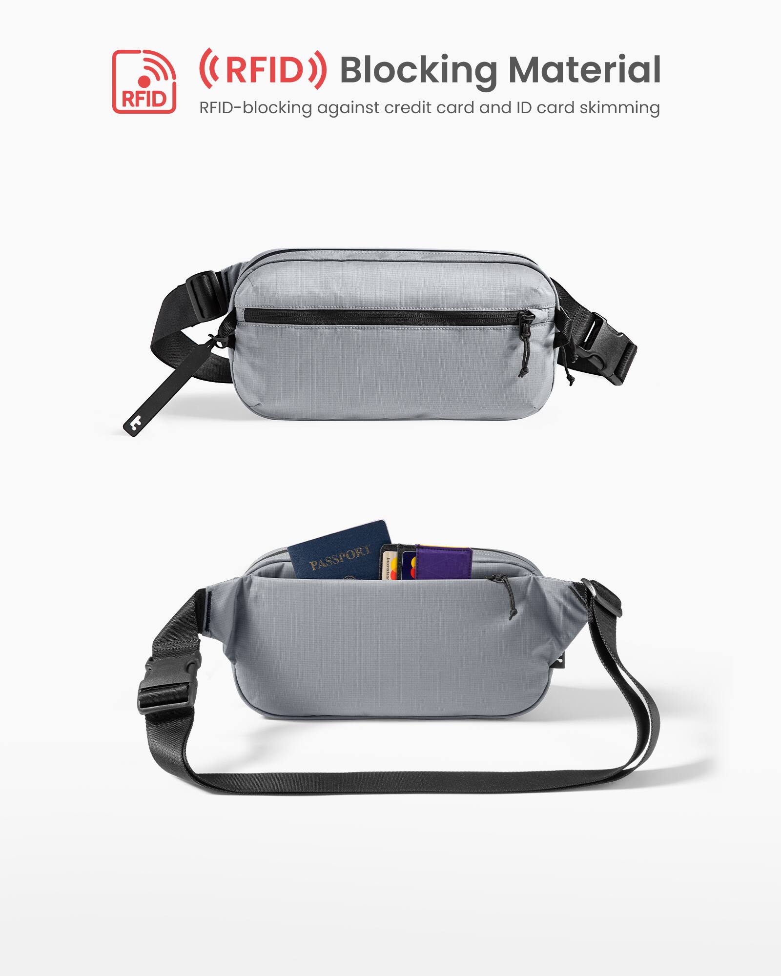 RFID Blocking Material: RFID-blocking against credit card and ID skimming. Protect your passport.